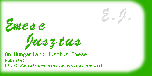 emese jusztus business card